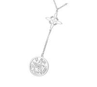 CARISSETT Collana regolabile ispirata al nodo Miko in acciaio inox, portatile, con simbolo culturale, da indossare tutti i giorni, collana a catena regolabile, Misura unica, come descritto, come