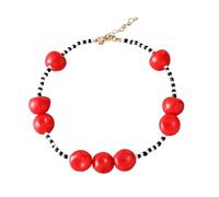 CARISSETT Collana vibrante in resina con ciondolo a forma di pesca, portatile, alla moda, accessorio alla moda, gioiello elegante con ciondolo in resina