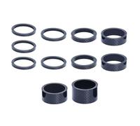 CARISSETT Confezione da 11 rondelle in fibra di carbonio ad alta resistenza, distanziatori per cuffie per bici per un posizionamento ottimale del manubrio della bici