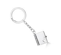 CARISSETT Coppia di portachiavi in acciaio inossidabile con ciondolo unico ispirato al libro, design unico, chiusura sicura, gioielli alla moda, regalo da viaggio, portachiavi con sicurezza, Colore