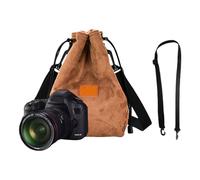 CARISSETT Custodia morbida per fotocamera con coulisse Borsa per fotocamera con tracolla regolabile Borsa per fotocamera Custodia morbida per obiettivo portatile, XL, Yellow