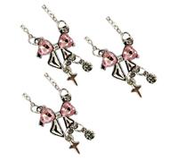 CARISSETT Delicata collana con ciondolo a forma di fiocco rosato, in lega, per donne, clavicola, festa di compleanno, anniversario, bowknot, Misura unica, come descritto, come descritto