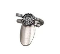 CARISSETT Elegante anello aperto con zirconia cubica, misura regolabile, per occasioni speciali, anelli alla moda, Misura unica, come descritto, come descritto