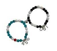 CARISSETT Elegante braccialetto dell'amicizia regolabile con perline e perline, gioielli fatti a mano per compleanni e anniversari in lega di vetro, Misura unica, come descritto