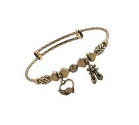 CARISSETT Elegante braccialetto rigido vintage a forma di cuore, braccialetti unici, stile punk geometrico, adatto per varie occasioni, stile vintage, espandibile