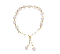 CARISSETT Elegante catena a mano con perle elasticizzate e delicate, con cordoncino elastico estraibile, versatile, per adolescenti e donne, unica e minimalista