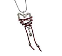 CARISSETT Elegante collana con ciondolo a forma di amore, in materiali sintetici, lunghezza regolabile, unisex, leggera, comoda, leggera e confortevole