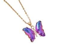 CARISSETT Elegante collana con ciondolo a forma di farfalla che simboleggia grazie e fascino per donne alla moda, da indossare tutti i giorni o per feste, gioielli da donna matura, Misura unica, come