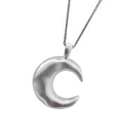 CARISSETT Elegante collana con ciondolo a forma di luna/anelli per donne, elegante e semplice, gioielli alla moda fatti a mano, standard, Acciaio inossidabile, Zirconia