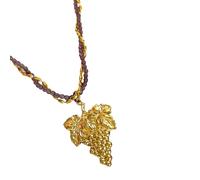 CARISSETT Elegante collana con ciondolo a grappolo d'uva floreale, in acciaio inox, leggero, con cristalli, lunghezza regolabile, unisex alla moda, Misura unica, come descritto, come descritto