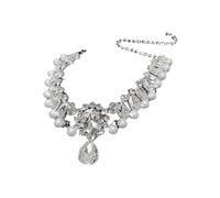 CARISSETT Elegante collana con ciondolo floreale a goccia ornata con strass in lega leggera gioielli per il collo da indossare tutti i giorni con ciondolo floreale, Misura unica, come descritto, come