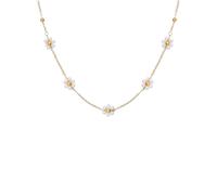 CARISSETT Elegante collana di rame goccia petali doppia lunghezza opzioni 6g peso perle accentate stratificazione gioielli collana catena di rame regolabile, Misura unica, come descritto, come