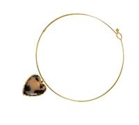 CARISSETT Elegante stampa leopardo acrilico ciondolo collana cuore/fiore fascino catena leggera gioielli alla moda regalo trendy collana da donna stampa leopardo, Misura unica, come descritto, come