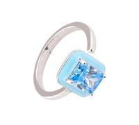 CARISSETT Eleganti anelli regolabili quadrati/stella/cuore/ovale con zirconi cubici impreziositi gioielli in rame alla moda accessori impilabili a forma di cuore in ottone festa, Misura unica, come