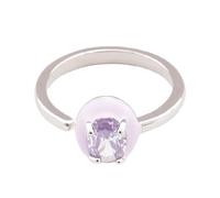 CARISSETT Eleganti anelli regolabili quadrati/stella/cuore/ovale con zirconi cubici impreziositi gioielli in rame alla moda accessori impilabili a forma di cuore in ottone festa, Misura unica, come