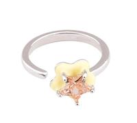 CARISSETT Eleganti anelli regolabili quadrati/stella/cuore/ovale con zirconi cubici impreziositi gioielli in rame alla moda accessori impilabili a forma di cuore in ottone festa, Misura unica, come