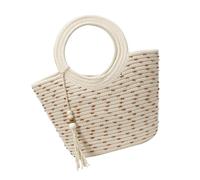 CARISSETT Grande borsa da spiaggia in paglia intrecciata per le donne vacanza leggera pratica borsa da trasporto borsa con manico superiore per vacanze in spiaggia vacanza borsa, Beige, One Size