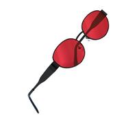 CARISSETT Occhiali da sole ovali alla moda per vacanze in spiaggia occhiali da sole attività all'aperto per vacanze in spiaggia struttura in metallo leggero, Cornice nera con pellicola rossa