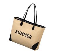 CARISSETT Oversize Ricamato Beach Bag Per Le Donne Doppio Manico Tessuto Borse A Tracolla Per Viaggi Palestra Shopping E Vacanze Oversize Borsa A Tracolla, Nero , One Size