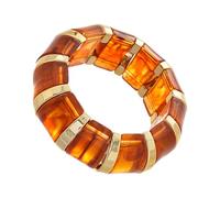 CARISSETT Retro gradiente acrilico elastico braccialetto regolabile stretch impilabile gioielli accessori per l'uso quotidiano gradiente colore elastico, Misura unica, come descritto