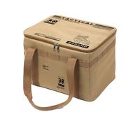 CARISSETT Scatola portaoggetti per esterni, assorbe gli urti, imbottiture con spallacci regolabili, impermeabile, tessuto Oxford, per picnic, tracolla regolabile, borsa da picnic, cachi, 42 L