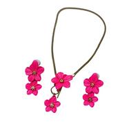 CARISSETT Set di gioielli alla moda con fiore per lei, versatile, accessori per la primavera e il giorno caldo, in lega, design confortevole, accessorio per collana e orecchini floreali alla moda