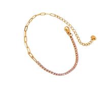 CARISSETT Sofisticato cuore con zirconia cubica regolabile da 15,5 a 22 cm, in acciaio inox, catena regolabile da indossare tutti i giorni, Misura unica, come descritto