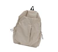 CARISSETT Trendy Unisex Book Bag Con Cinghia Regolabile Pratico Tessuto Zaino Ampio Interno Per Vita Zaino Coreano, Beige