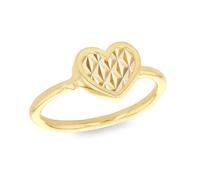 CARISSIMA Anello a cuore Shimmer 9mm x 7.9mm #O in oro giallo 9ct da donna