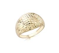 CARISSIMA Anello da Donna in Oro 9ct con Cupola Svasata e Lavorazione Diamond Cut #M