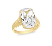 CARISSIMA Anello da donna in oro giallo 9 kt, 16 mm x 10 mm, con zirconia cubica