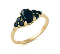 CARISSIMA Anello da Donna in Oro Giallo 9ct con Cluster di Zaffiri - Misura N