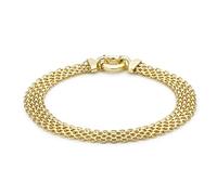 CARISSIMA Bracciale da donna in oro giallo 9 ct con catena Bismark, 19 cm