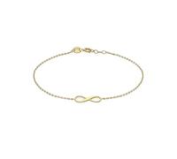 CARISSIMA Bracciale da donna in oro giallo 9 ct con simbolo infinito da 15,5 x 4,8 mm e catena regolabile, 18-19 cm