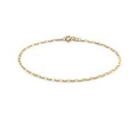 CARISSIMA Bracciale da Donna in Oro Giallo 9ct con Catena Forzatina Brillante, Lunghezza 18.5cm/7.25"