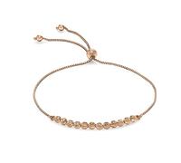 CARISSIMA Bracciale da Donna in Oro Rosa 9 ct con Maglia a Sfera e Catena Regolabile, Lunghezza Massima 23 cm/9 Pollici
