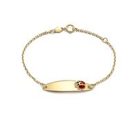 CARISSIMA Bracciale ID per bambini con coccinella in oro giallo 9 ct