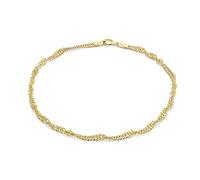 CARISSIMA Bracciale unisex con catena a curb in oro giallo 9 ct di lunghezza 19 cm