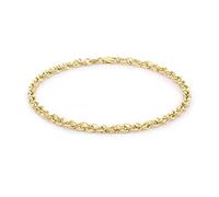 CARISSIMA Bracciale unisex in oro giallo 9 ct con catena Prince of Wales forata da 3,1 mm e taglio diamante, 19 cm