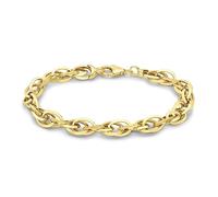 CARISSIMA Bracciale unisex in oro giallo 9 ct con catena Prince of Wales triangolare da 7,15 mm, 19 cm
