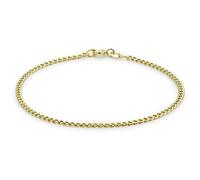 CARISSIMA Cavigliera da donna in oro giallo 9 ct con catena curb semi-forata, 24 cm