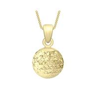 CARISSIMA Collana con ciondolo sfera da 8 mm con taglio diamantato da donna in oro giallo 9 ct, 46 cm