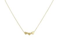 CARISSIMA Collana da donna in oro giallo 9 kt, con triplo cuore, regolabile, lunghezza 41-46 cm