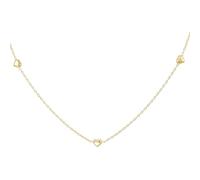 CARISSIMA Donna Collana 3 Cuori in Oro 9ct 43cm/17-46cm/18