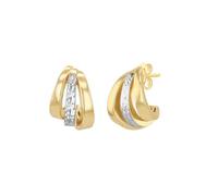 Carissima Donna Mezze creole diamantate bicolore in oro 9kt