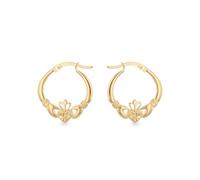 Carissima Donna Oro giallo 9 carati Creoli Claddagh taglio diamante