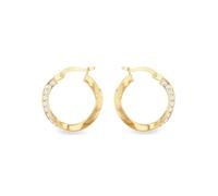 Carissima Donna Oro giallo 9 carati Creoli twist 20 mm CZ
