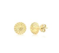 Carissima Orecchini a Bottone con Mezzo Sfera Taglio Diamante da 10 mm in Oro Giallo 9 ct da Donna