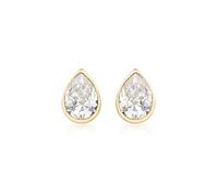 Carissima Orecchini a Bottone con Zirconi Cubici a Goccia in Oro Giallo 9 ct da Donna