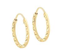 Carissima Orecchini a cerchio senza fine 15 mm con motivo diamantato da bambina in oro giallo 9 ct